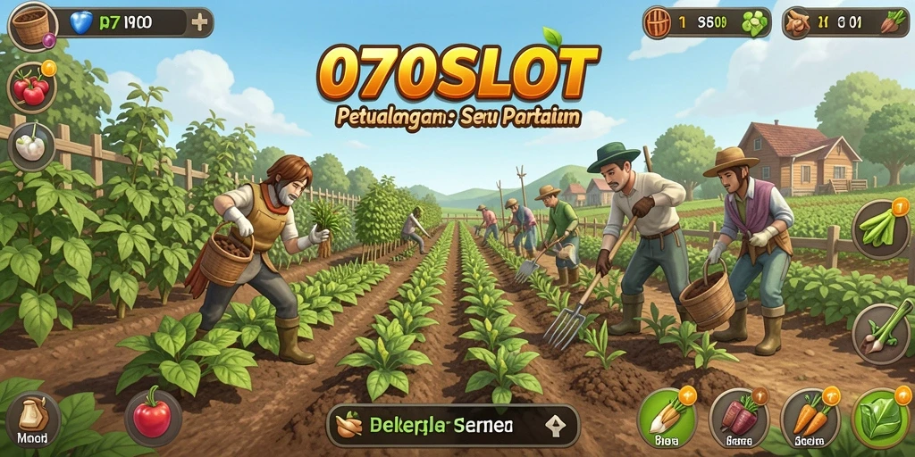 Screenshot gameplay 070SLOT menampilkan keseruan berkebun yang interaktif.