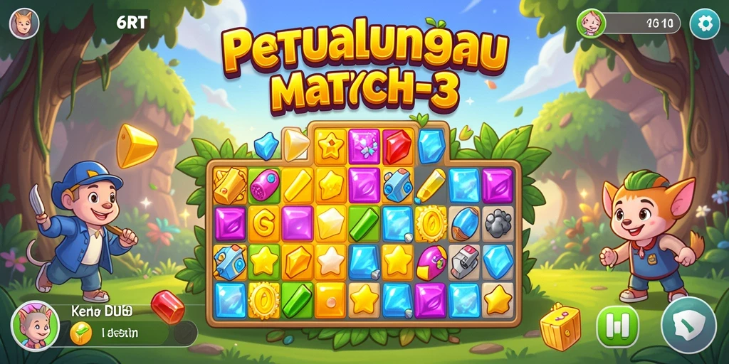 Tangkap momen seru gameplay Match-3 di 6RT.