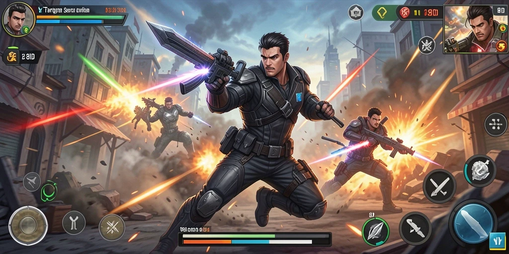 Tampilan gameplay aksi yang mendebarkan dari 8ID.