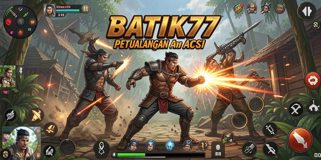 Tangkapan layar menunjukkan aksi seru dari gameplay BATIK77.