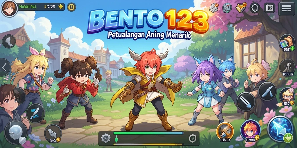 Tampilan gameplay BENTO123 dengan karakter Anime yang menarik.