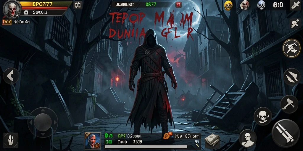 Gameplay BPO777 yang penuh ketegangan dan kegelapan.