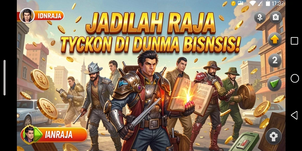 Tampilan gameplay seru di IDNRAJA yang menampilkan strategi Tycoon.