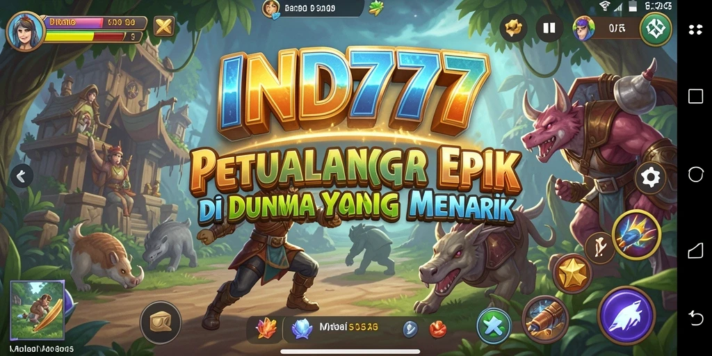 Tangkapan layar gameplay menampilkan petualangan epik di IND777.