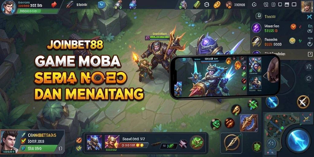 Screenshot gameplay seru dariJOINBET88 dengan pertarungan MOBA yang mendebarkan.