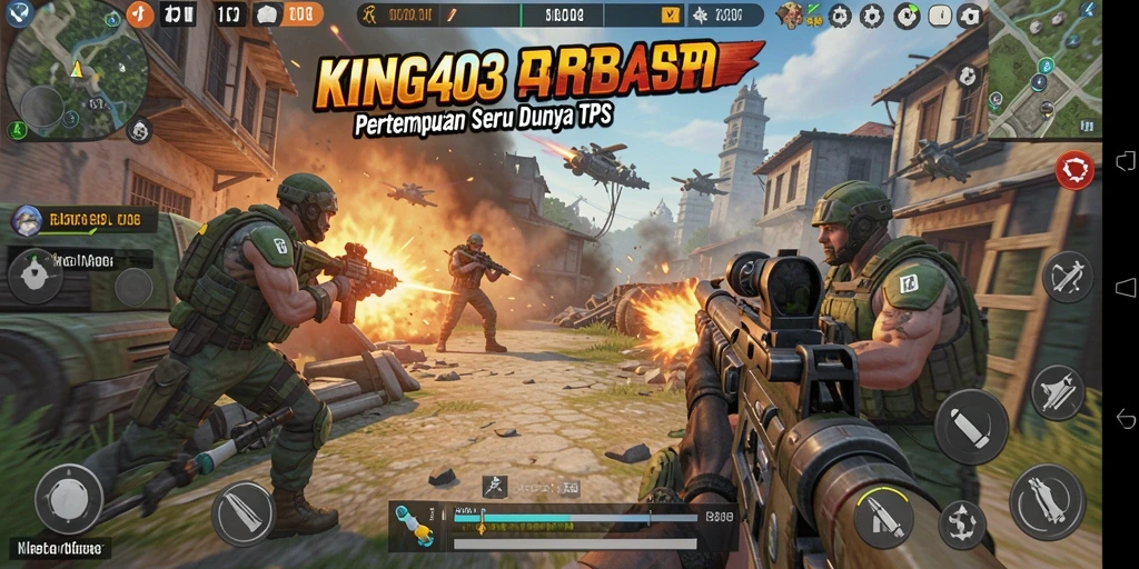Screenshot KING403 menunjukkan aksi pertempuran yang menegangkan dan mendebarkan.