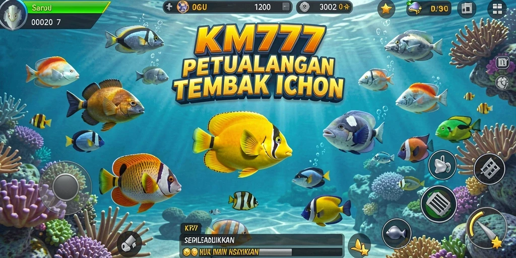 Tampilan gameplay KM777 yang seru saat menembak ikan.