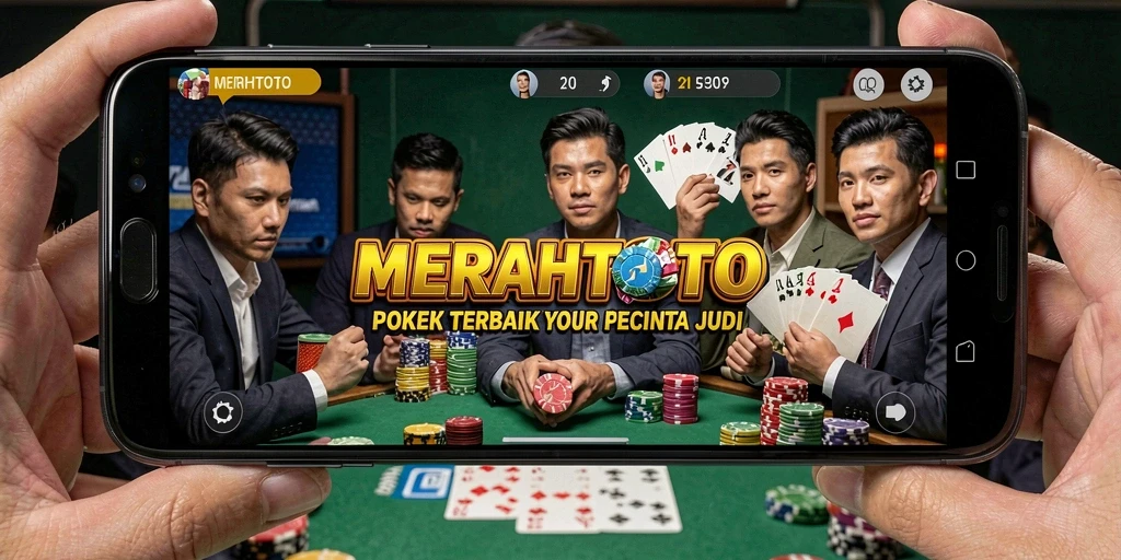 Tampilan gameplay MERAHTOTO yang mendebarkan dalam permainan Poker.