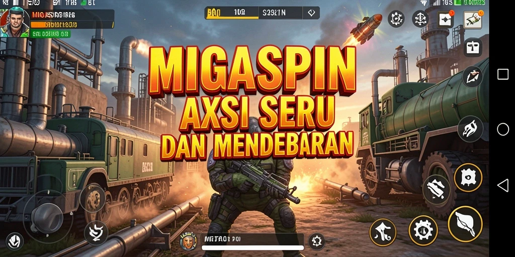 Tampilan menarik dari gameplay mendebarkan MIGASPIN.