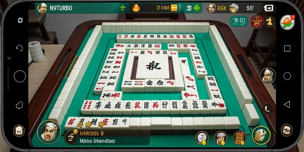 Tampak gameplay menantang dari N9TURBO dengan ubin Mahjong.