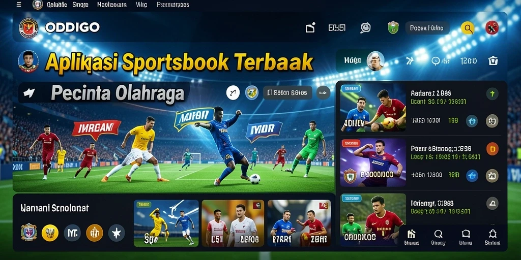 Screenshot ODDIGO menampilkan antarmuka taruhan olahraga yang menarik.