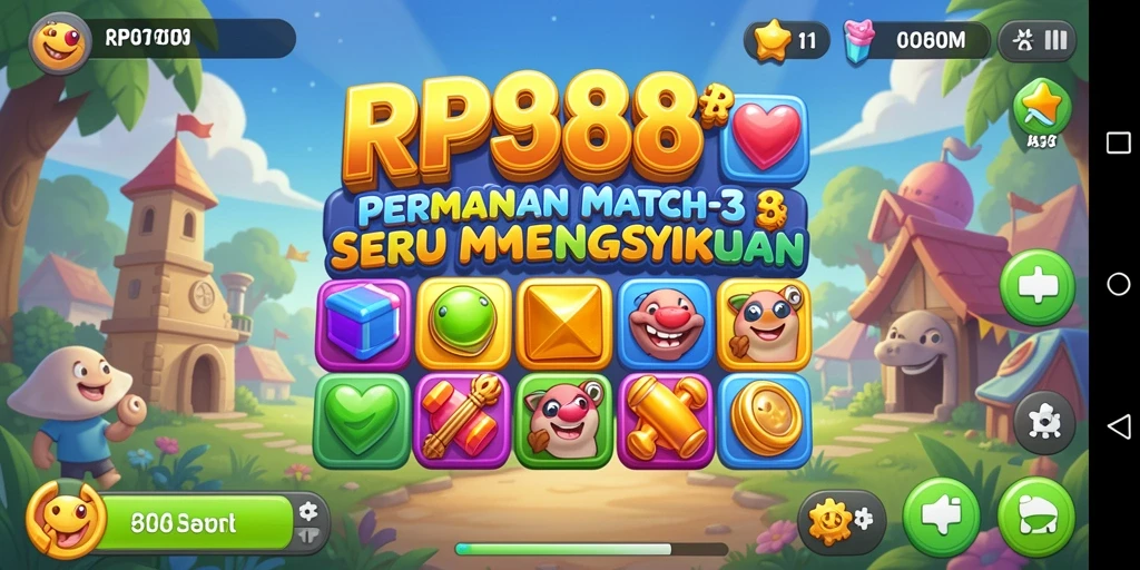 Tampilan menarik dari gameplay RP888 yang penuh warna.
