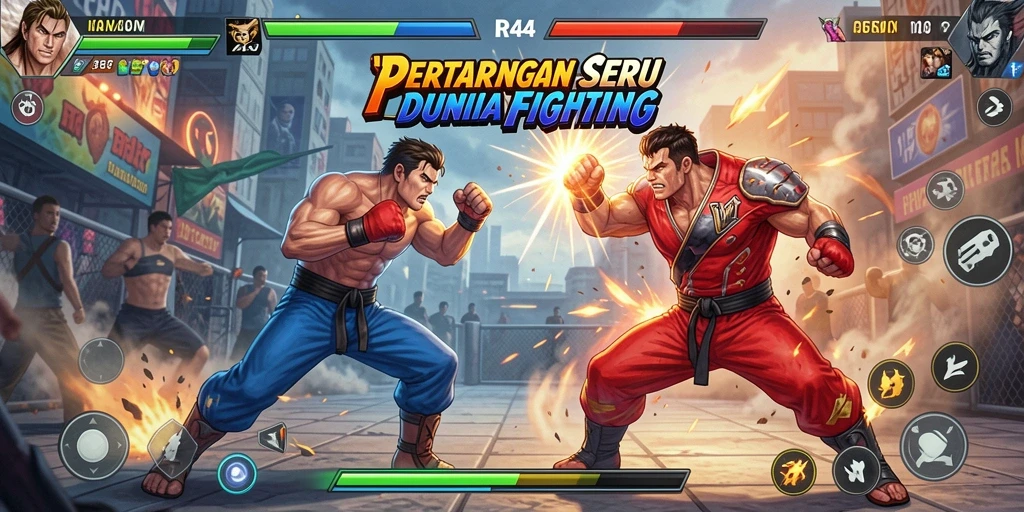 Screenshot gameplay yang menampilkan pertarungan intens di RR44.