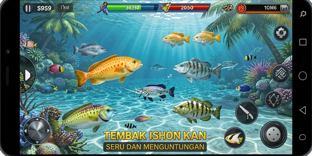 Gameplay seru Tembak Ikan di S9S9 dengan grafis menarik.