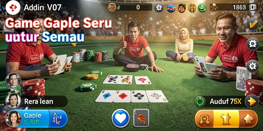 Screenshot gameplay seru dalam permainan Gaple V07.