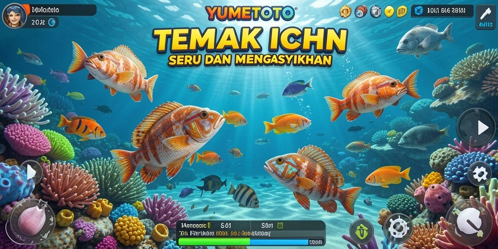 Tampilan screenshot YUMETOTO menunjukkan aksi menembak ikan yang seru.