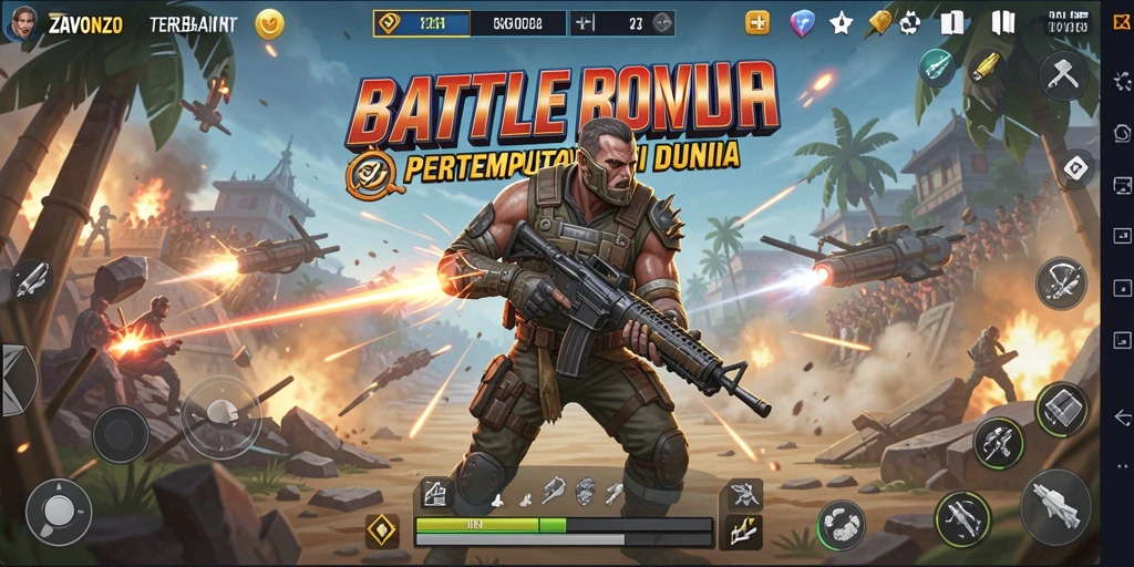Gameplay ZAVONZO yang mendebarkan di arena Battle Royale.