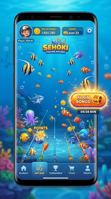 Screenshot aplikasi sehoki menampilkan antarmuka pengguna yang menarik.